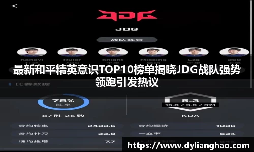 最新和平精英意识TOP10榜单揭晓JDG战队强势领跑引发热议